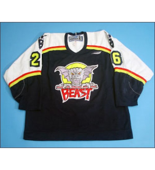 Custom AHL Beast Of NewHaven 26 Tommy Westlund Jersey White Dark Blue