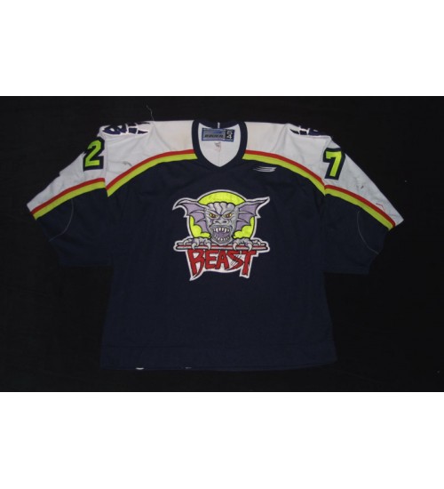 Custom AHL Beast Of NewHaven 27 Mikesch Jersey Dark Blue White