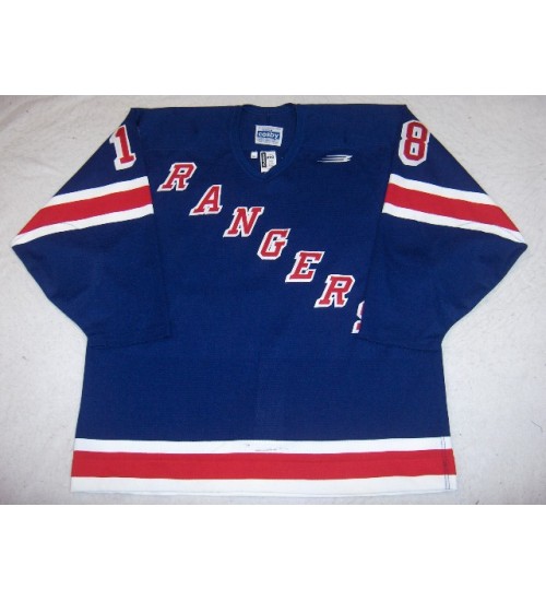 Custom AHL Binghamton Rangers 18 Eric Boulton Jersey Road Blue