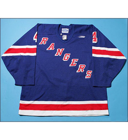 Custom AHL Binghamton Rangers 4 Maxim Galanov Jersey Road Blue