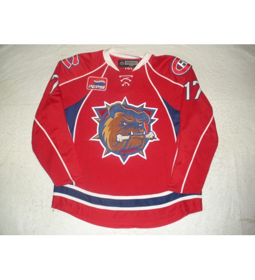 Custom AHL Canadiens Hamilton Bulldogs 17 Kyle Chipchura Authentic Hockey Jersey Red