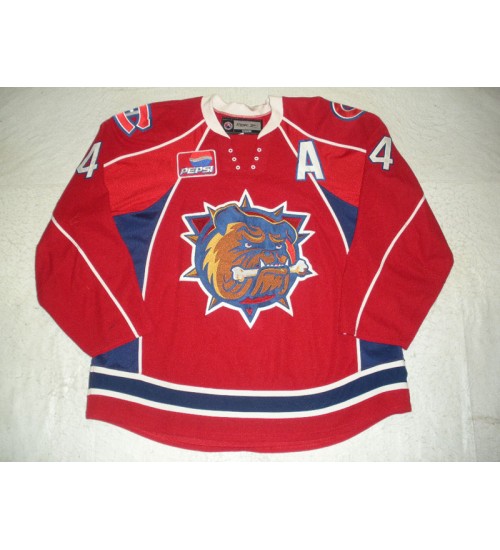 Custom AHL Canadiens Hamilton Bulldogs 4 Dan Jancevski Hockey Jersey Red