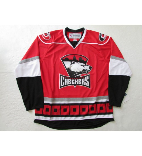 Custom AHL Charlotte Checkers Hockey Jersey Road Red