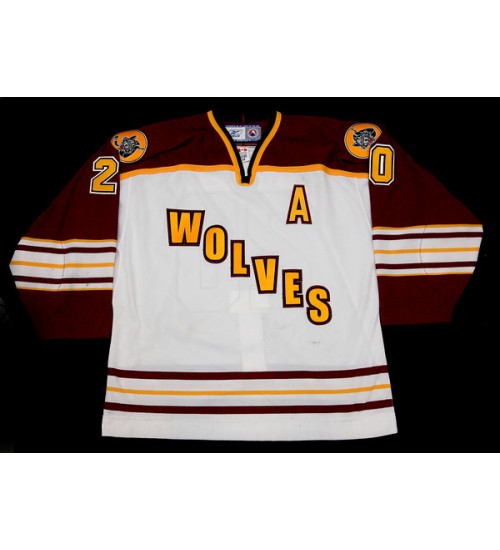 Custom AHL Chicago Wolves 20 Darren Haydar Hockey Jersey Road White