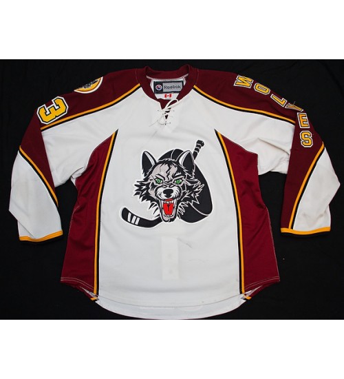 Custom AHL Chicago Wolves 23 Bill Sweatt Hockey Jersey Alternate White