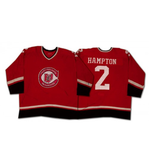 Custom AHL Cleveland Barons 2 Hampton Hockey Jersey Red