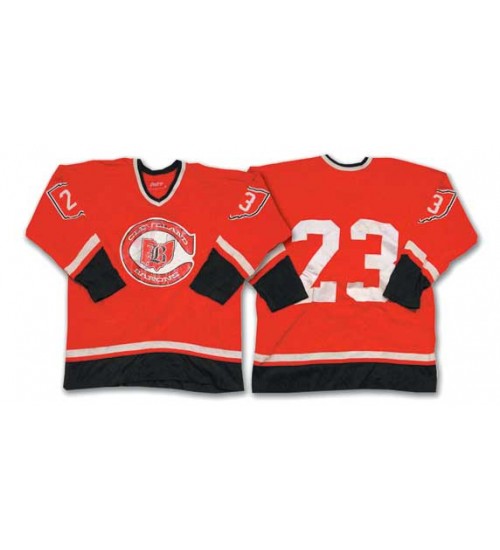 Custom AHL Cleveland Barons 23 Hockey Jersey Red