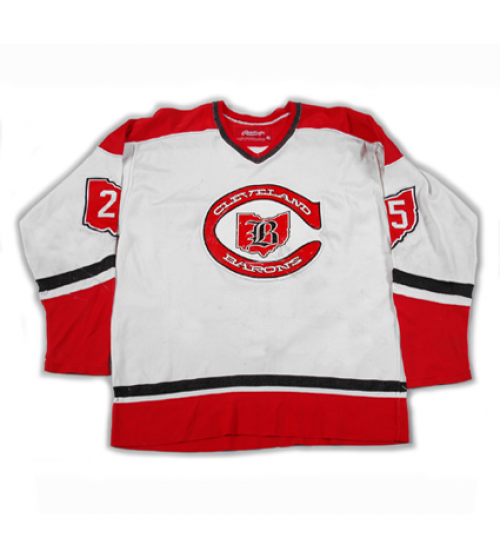 Custom AHL Cleveland Barons 25 Hockey Jersey White