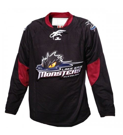 Custom AHL Cleveland Lake Erie Monsters Alternate Premier Hockey Jersey Black