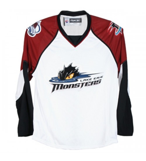 Custom AHL Cleveland Lake Erie Monsters Hockey Jersey White