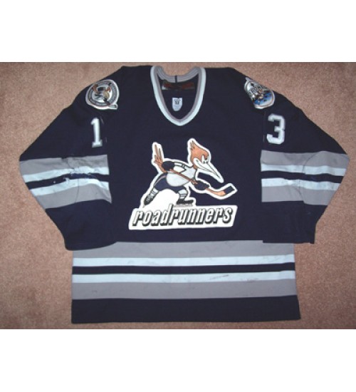 Custom AHL Edmonton Roadrunners 13 Dicasmirro Hockey Jersey Roay Dark Blue