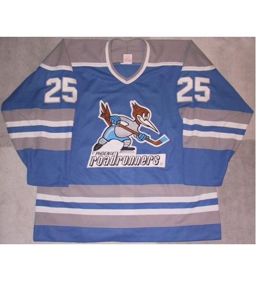 Custom AHL Edmonton Roadrunners 25 Aki Berg Hockey Jersey Blue