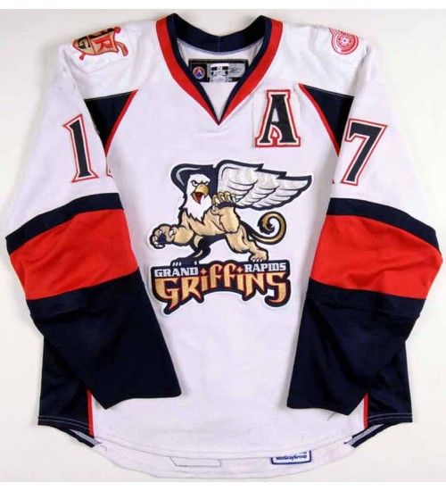 Custom AHL Grand Rapids Griffins 17 Mark Cullen Hockey Jersey Home White