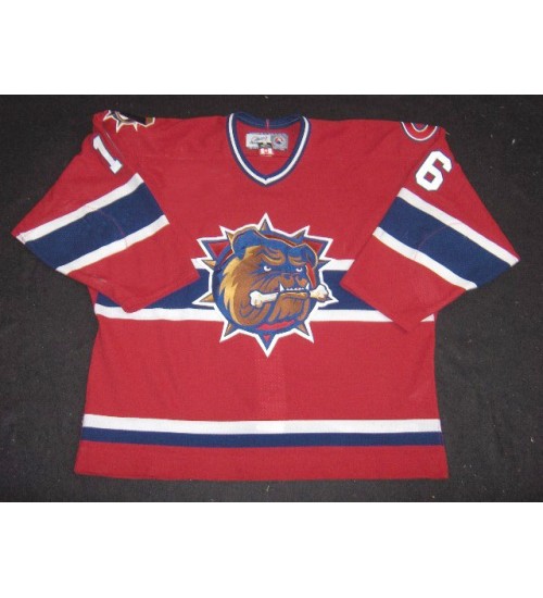 Custom AHL Hamilton Bulldogs 16 Marc Pouliot Hockey Jersey Road Red