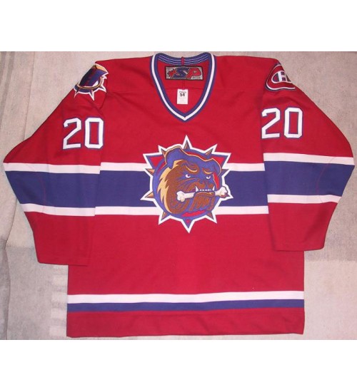 Custom AHL Hamilton Bulldogs 20 Antti Miettinen Hockey Jersey Road Red