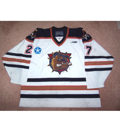 Custom AHL Hamilton Bulldogs 27 Scott Ferguson Hockey Jersey Home White