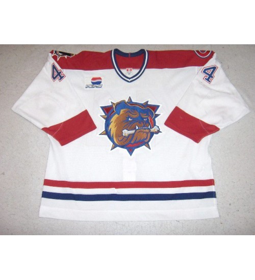 Custom AHL Hamilton Bulldogs 44 Jean Jacques Hockey Jersey Home White