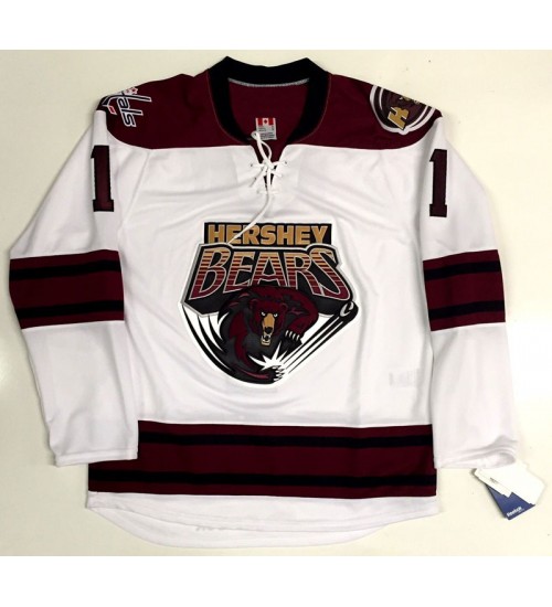 Custom AHL Hershey Bears 1 Brayden Holtby Jersey Premier Washington Capitals White