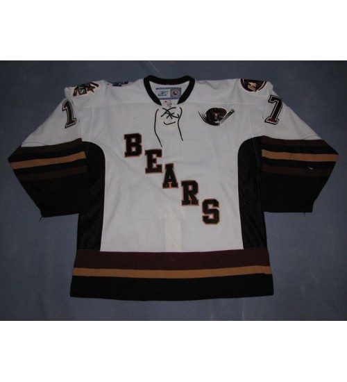 Custom AHL Hershey Bears 17 Chris Bourque Hockey Jersey White