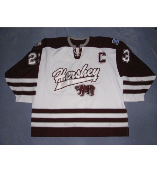 Custom AHL Hershey Bears 23 Brad Larsen Jersey White