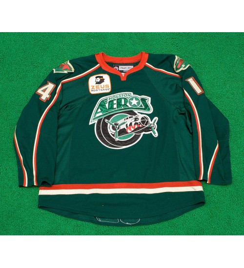 Custom AHL Houston Aeros 14 Tony Hrkac Hockey Jersey Green