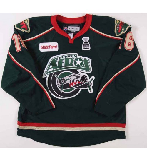 Custom AHL Houston Aeros 16 Patrick OSullivan Hockey Jersey Green