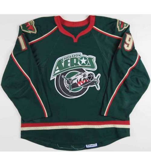 Custom AHL Houston Aeros 19 Danny Irmen Hockey Jersey Green