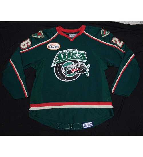 Custom AHL Houston Aeros 26 Maxim Noreau Hockey Jersey Green