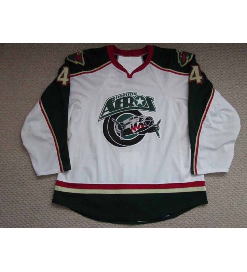 Custom AHL Houston Aeros 4 Tomas Mojzis Hockey Jersey White