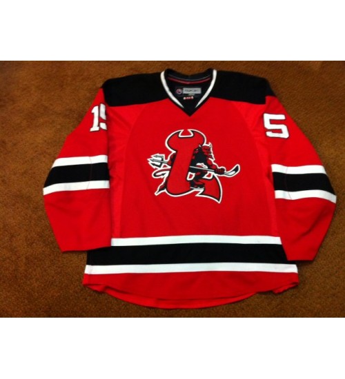 Custom AHL Lowell Devils 15 Chad Wiseman Hockey Jersey Away Red