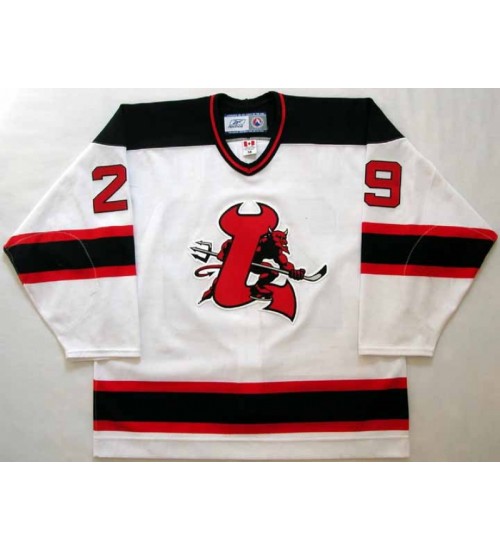 Custom AHL Lowell Devils 29 Grant Marshall Hockey Jersey White