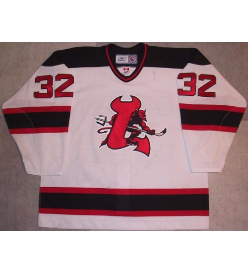 Custom AHL Lowell Devils 32 Olli Malmivaara Hockey Jersey Away White