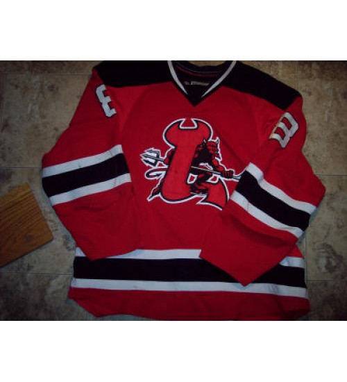 Custom AHL Lowell Devils 8 Matt Corrente Hockey Jersey Away Red