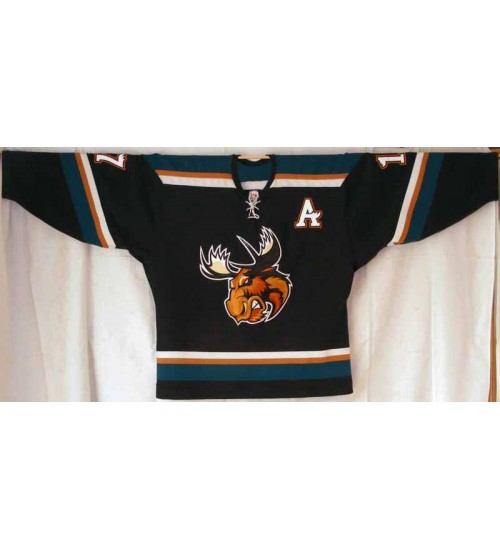 Custom AHL Manitoba Moose 17 Darby Authentic Hockey Jersey Black