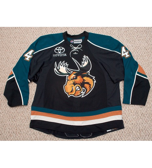 Custom AHL Manitoba Moose 2009 10 44 Tommy Maxwell Black