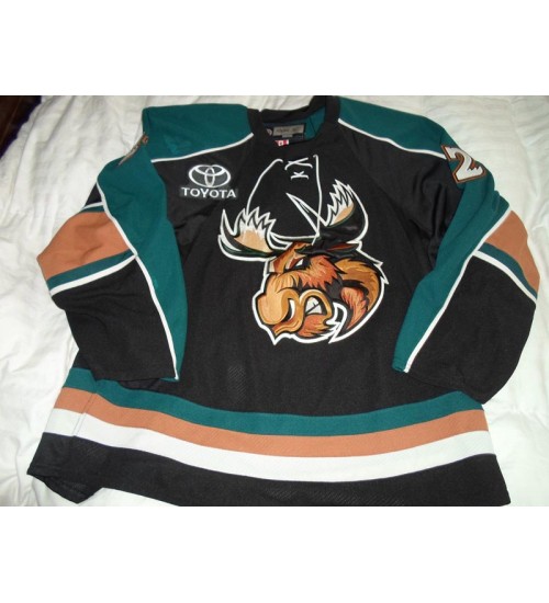 Custom AHL Manitoba Moose 24 McGinnis Authentic Hockey Jersey Black