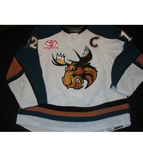 Custom AHL Manitoba Moose Vancouver Canucks 12 Mike Keane Premier Hockey Home White