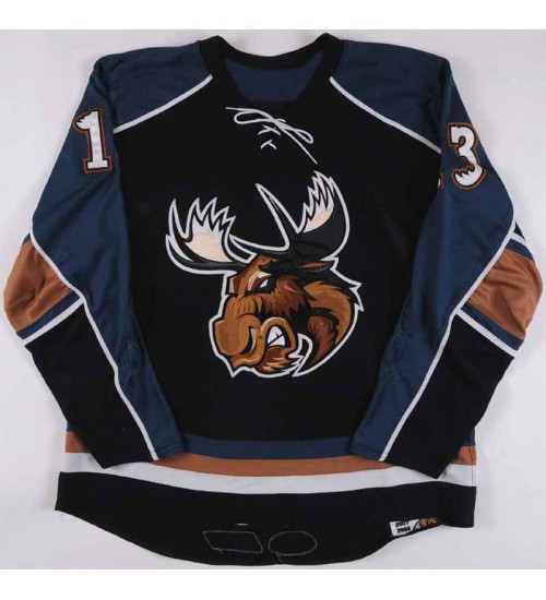 Custom AHL Manitoba Moose Vancouver Canucks 13 Mike Brown Hockey Black