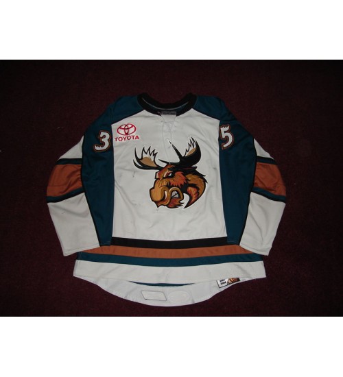 Custom AHL Manitoba Moose Vancouver Canucks 35 Schneider Hockey White