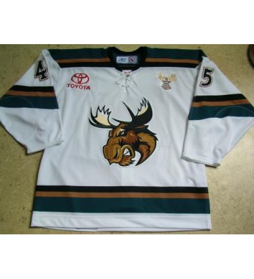 Custom AHL Manitoba Moose Vancouver Canucks 45 Heshka Hockey White