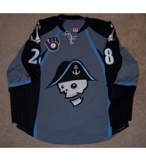 Custom AHL Milwaukee Admirals 28 Janne Niskala Premier Hockey Jersey Grey