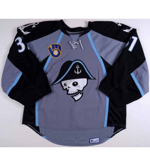 Custom AHL Milwaukee Admirals 31 Mark Dekanich Premier Hockey Jersey Grey