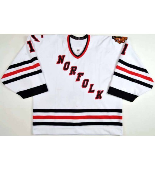 Custom AHL Norfolk Admirals 1 Adam Munro Premier Hockey Jersey White