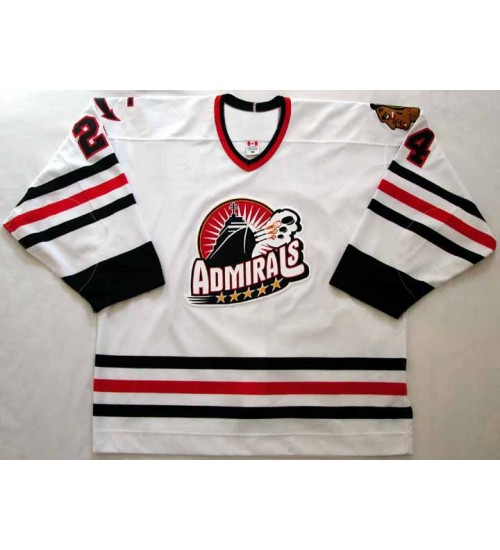 Custom AHL Norfolk Admirals 24 Steven Crampton Premier Hockey Jersey White