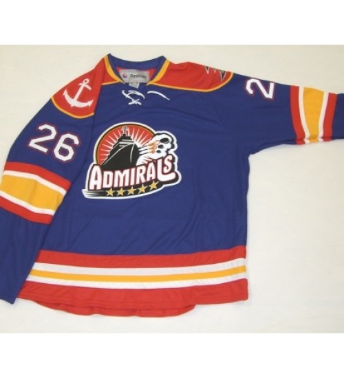 Custom AHL Norfolk Admirals 26 Stortini Authentic Premier Hockey Jersey Blue