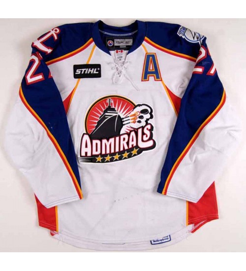 Custom AHL Norfolk Admirals 27 Brandon Bochenski North Dakota Hockey Jersey White