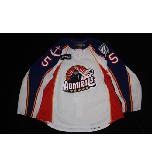 Custom AHL Norfolk Admirals 5 Andrew Hutchinson Authentic Premier Hockey Jersey White