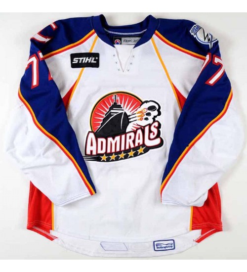 Custom AHL Norfolk Admirals 77 Chris Gratton Hockey Jersey White