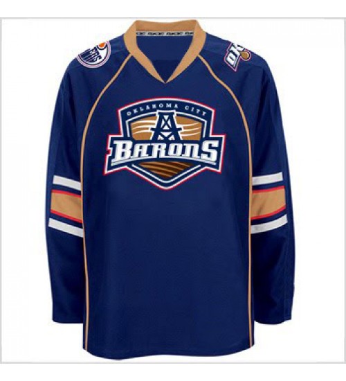 Custom AHL Oklahoma City Barons Premier Authentic Hockey Jersey Blue