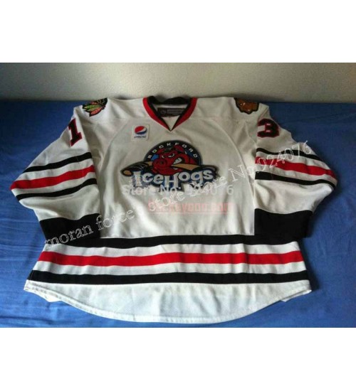 Custom AHL Rockford IceHogs 13 David Phillips Premier Authentic Hockey Jersey White